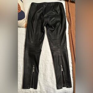 Elizabeth & James Genuine leather Moto pants with zippers